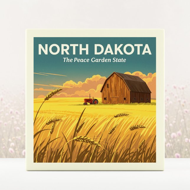 Vintage North Dakota Ceramic Tile (Creator Uploaded)