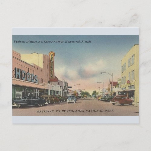 Vintage North Krome Avenue Homestead FL Postcard