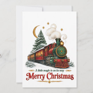 Vintage North Pole Express Christmas Greeting Card