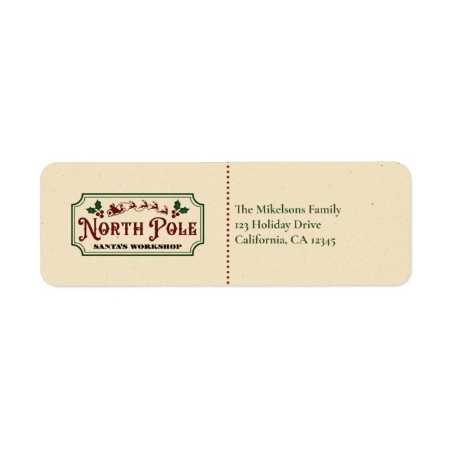 Vintage North Pole Folded Label (Front)