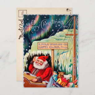 Vintage North Pole Santa Christmas Postcard