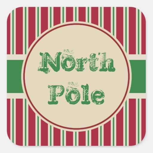 Vintage North Pole Stickers | Zazzle