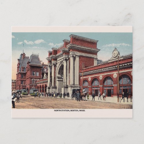 Vintage North Station Boston Post Card