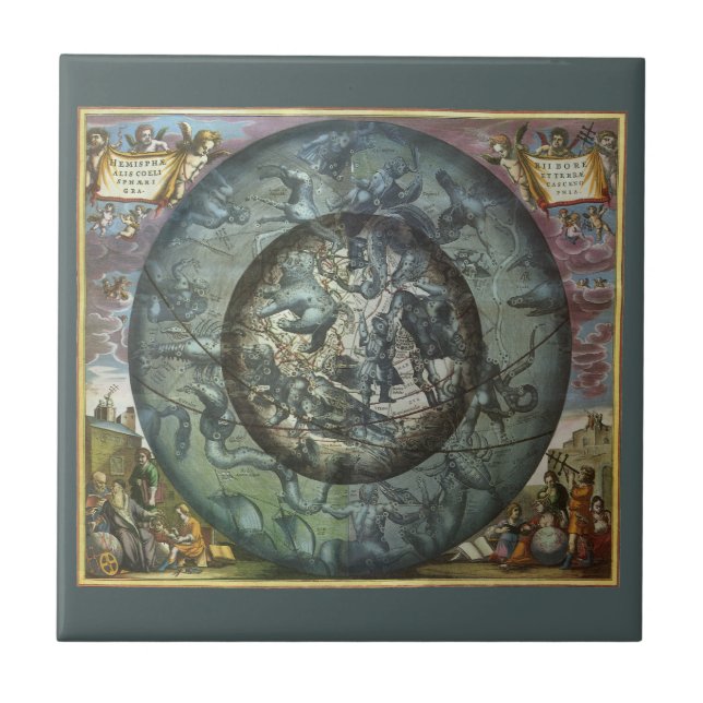 Vintage Northern Constellation Celestial Astronomy Ceramic Tile (Front)