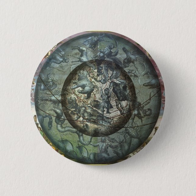 Vintage Northern Constellation Celestial Astronomy Pinback Button (Front)