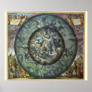 Vintage Northern Constellation Celestial Astronomy Poster