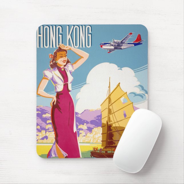 Vintage Northwest Airlines Advertising Poster Mouse Pad (With Mouse)