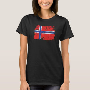 Vintage Norway Norwegian Flag Pride Support Norweg T-Shirt