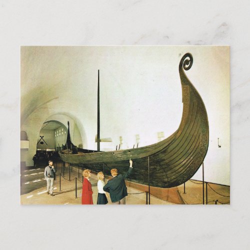 Vintage Norway Oslo  Gokstad Viking SHip 1956 Postcard