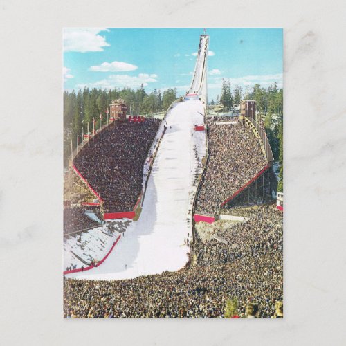Vintage Norway  Oslo Olympic Stadium Postcard