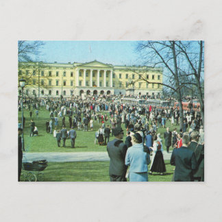 Vintage Norway,  Oslo, Palace gardens Postcard