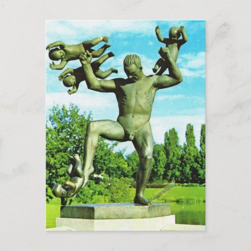 Vintage Norway  Oslo Sculpture Park Postcard