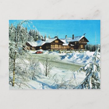 Vintage Norway    Snow In Winter Mountains Postcard by windsorarts at Zazzle
