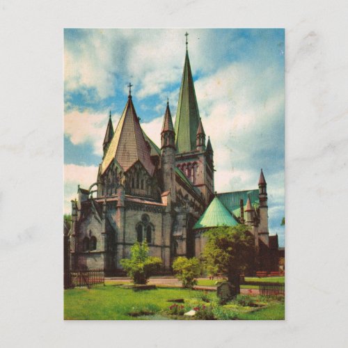 Vintage Norway Trondheim Cathedral Postcard