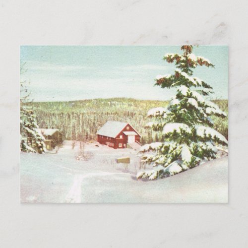 Vintage Norway winter in the mountains Postcard