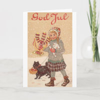 God Jul, Swedish Christmas, Norwegian Christmas, Scandinavian Christmas |  Greeting Card