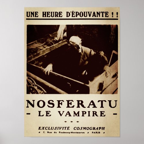 Vintage Nosferatu French Magazine Ad Poster