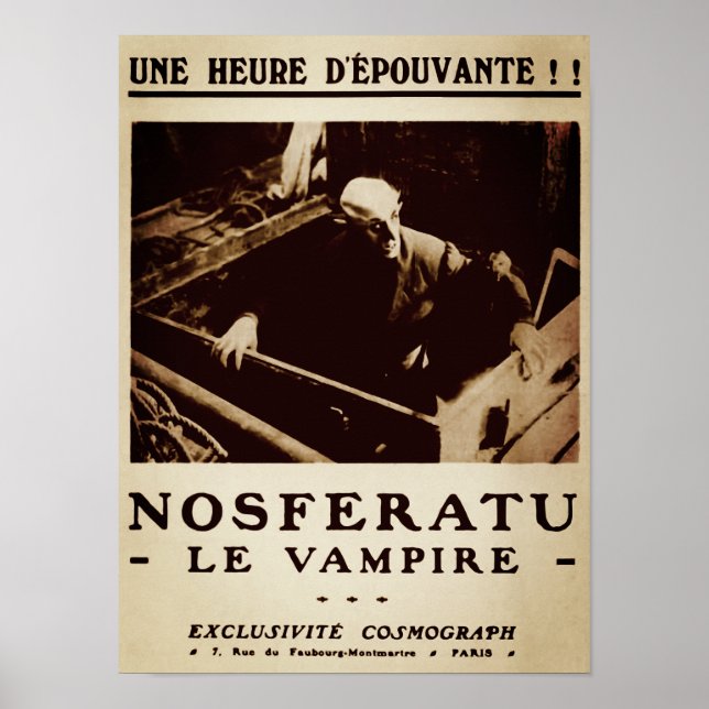 Vintage Nosferatu French Magazine Ad Poster (Front)