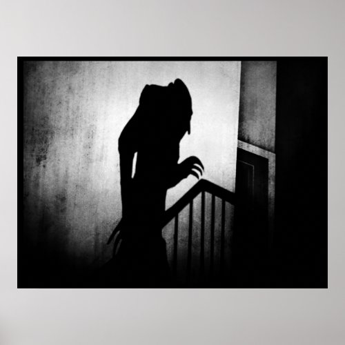 Vintage Nosferatu Shadow Scene Poster