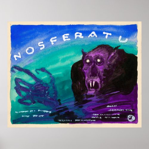 Vintage Nosferatu Watercolor Poster