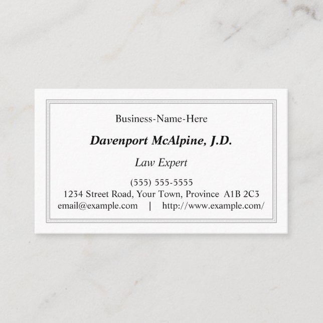 Vintage, Nostalgic, and Classic Business Card (Front)