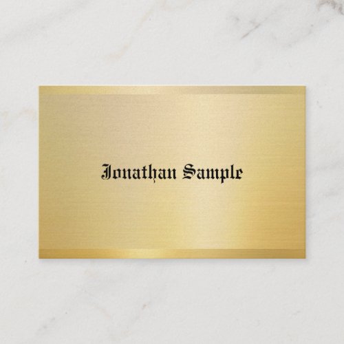Vintage Nostalgic Classic Look Old Style Text Gold Business Card