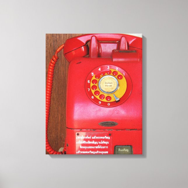 Vintage Nostalgic Old Classic Retro Telephone Canvas Print (Front)