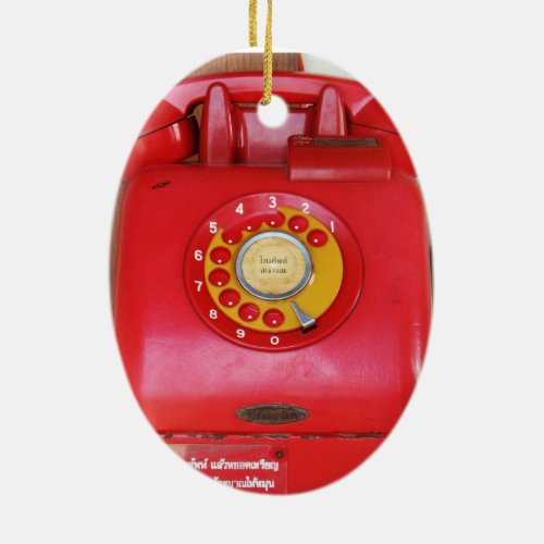 Vintage Nostalgic Old Classic Retro Telephone Ceramic Ornament