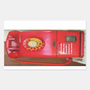 Vintage Nostalgic Old Classic Retro Telephone Rectangular Sticker