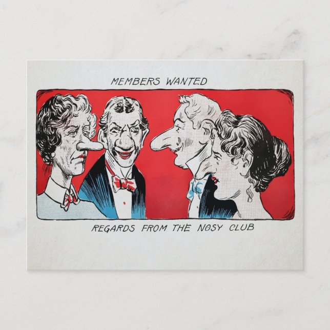 Vintage Nosy Club Postcard (Front)