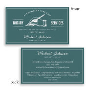 Vintage Notary Services Professional Teal Custom Business Card at Zazzle