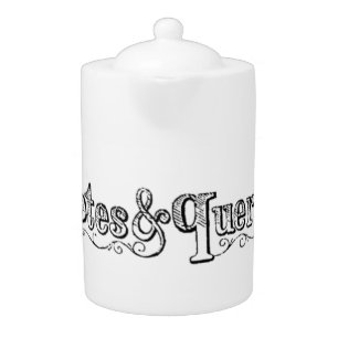 Vintage Notes And Queries Typograph Teapot