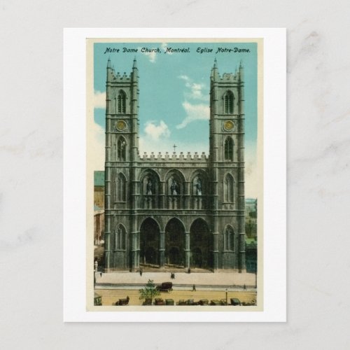 Vintage Notre Dame Church Montreal Postcard