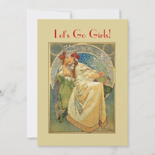 Vintage Nouveau Bachelorette Party Invitation