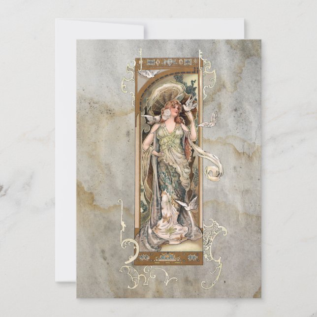 Vintage Nouveau Beauty Note Card (Front)