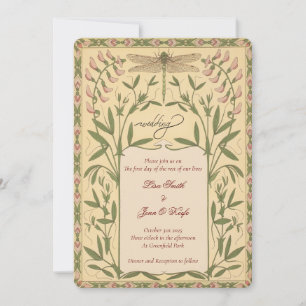 Vintage Nouveau Dragonfly Wedding Invitations