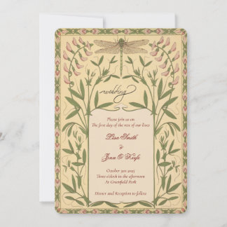 Vintage Nouveau  Dragonfly Wedding Invitations
