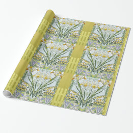 Vintage Nouveau Flower Garden Wrapping Paper