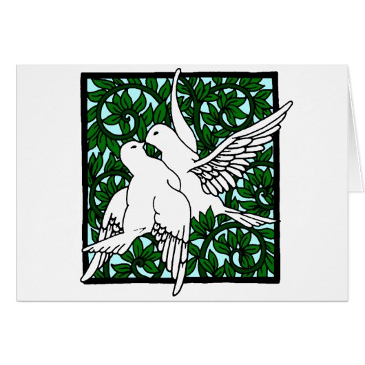 Vintage Nouveau Kissing Doves (Front Horizontal)