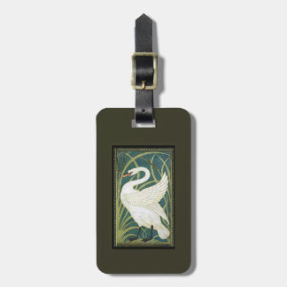 Vintage Nouveau Swan Baggage Tag