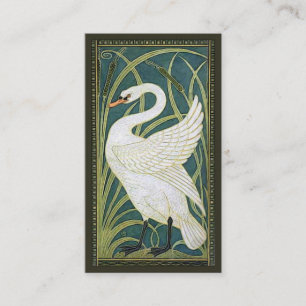 Vintage Nouveau Swan Business Card