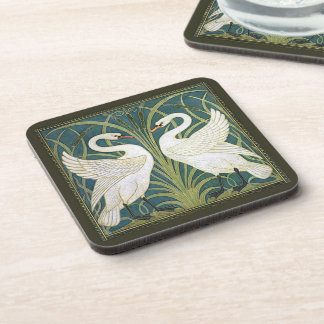 Vintage Nouveau Swans Square Cork Coaster