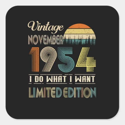 Vintage November 1954 What I Want Limited Edition Square Sticker