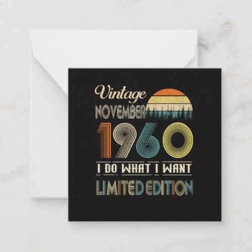 Vintage November 1960 What I Want Limited Edition Note Card