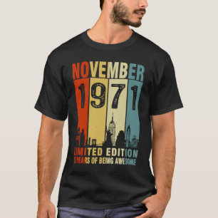 Vintage November 1971 52 Years Old 52nd Birthday T-Shirt