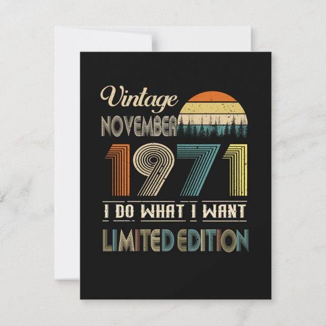 Vintage November 1971 What I Want Limited Edition Invitation (Front)