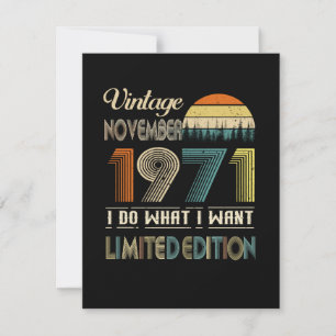 Vintage November 1971 What I Want Limited Edition Invitation