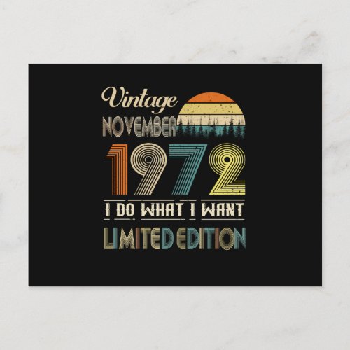 Vintage November 1972 What I Want Limited Edition Announcement Postcard