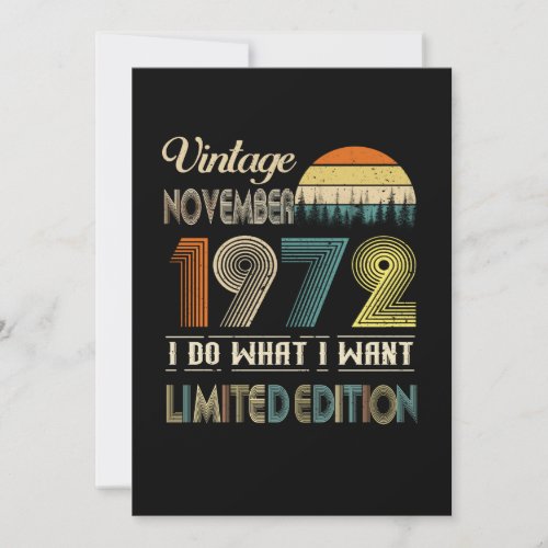Vintage November 1972 What I Want Limited Edition Invitation