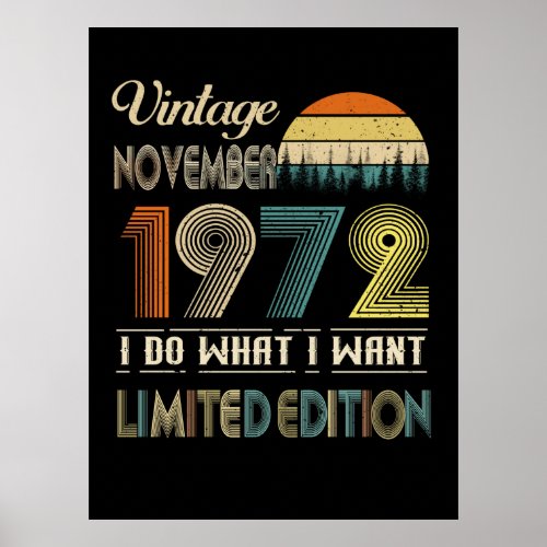 Vintage November 1972 What I Want Limited Edition Poster